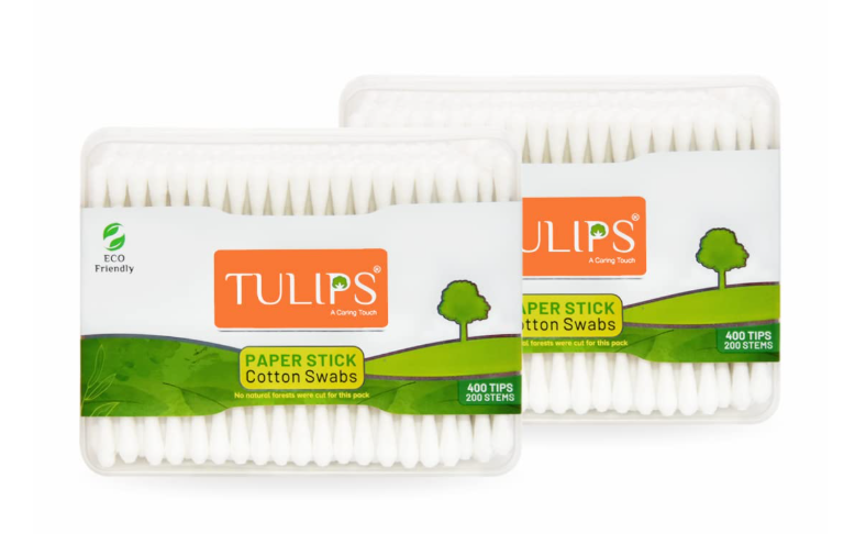 TULIPS PAPER STICK COTTON SWABS