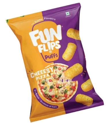 FUN FLIPS PUFFS CHEESY PIZZA 72 GM